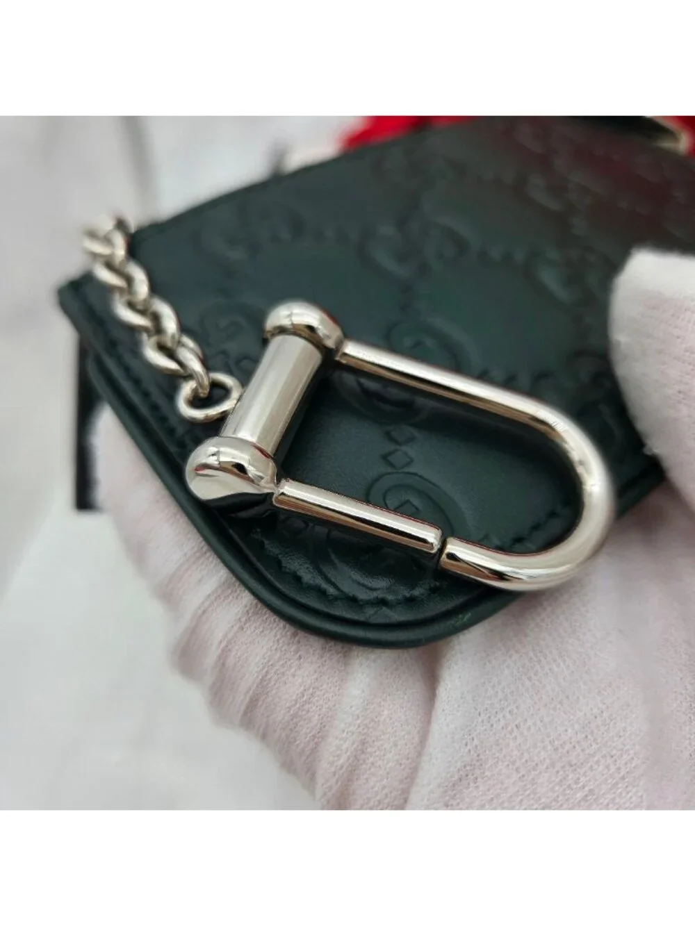 Gucci Guccissima Coin Purse Wallet GG Green Leather